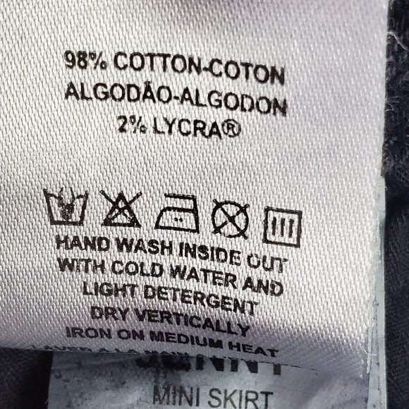 DL1961 Black Frayed Jeweled Denim Mini Skirt - Picture 8 of 8